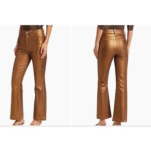 Veronica Beard Carson High Rise Ankle Flare Jeans Sz 31 NWT 348 Metallic GOLD